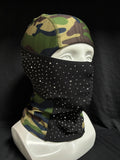 Camouflage multi-color handcrafted rhinestone head cover
