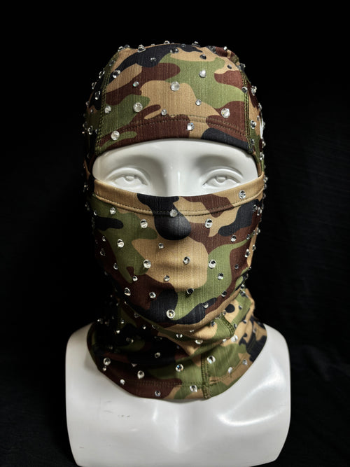 Camouflage handcrafted diamond-stamped head cover
