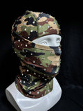 Camouflage handcrafted diamond-stamped head cover