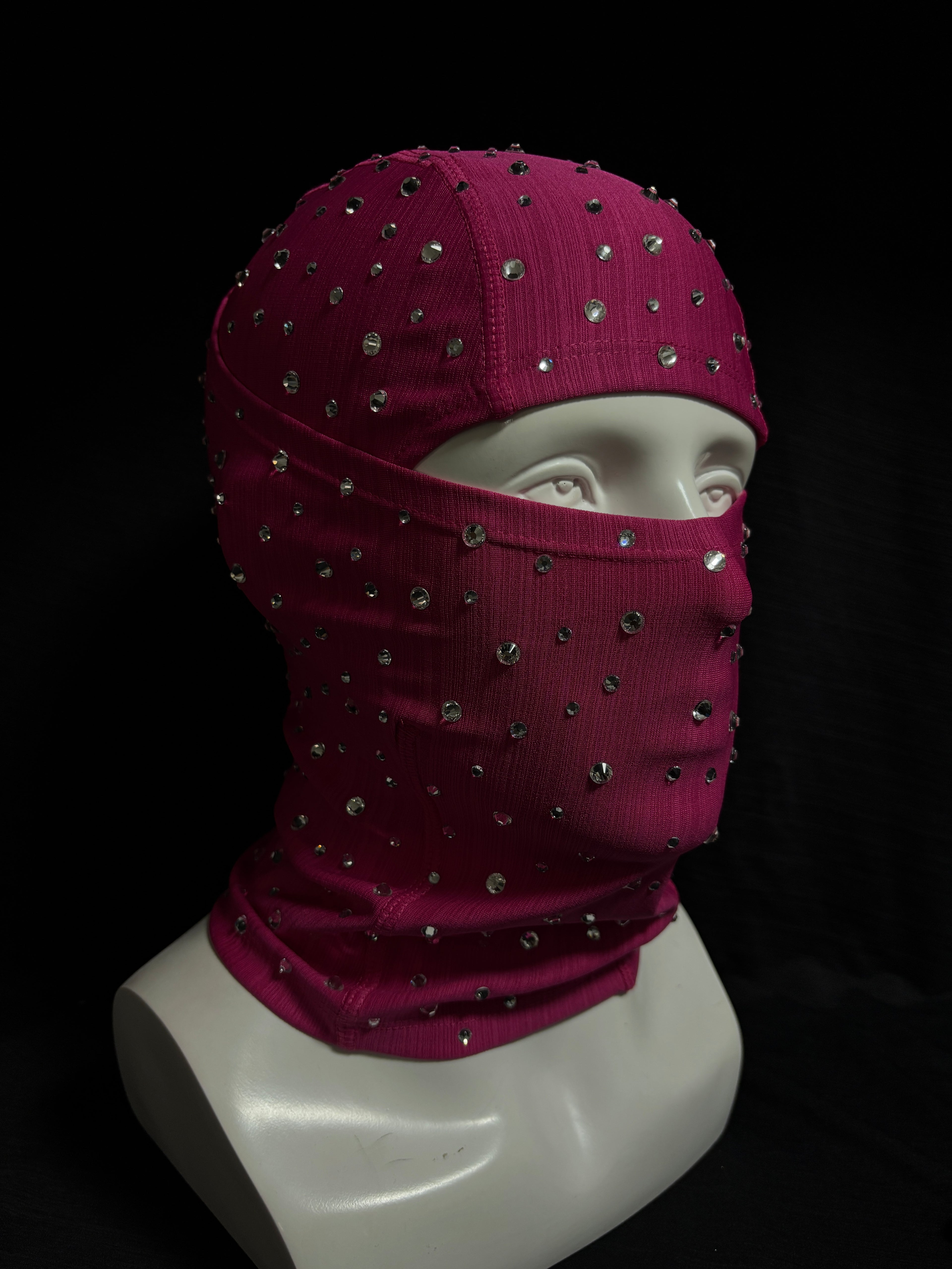Red handcrafted rhinestone head cover