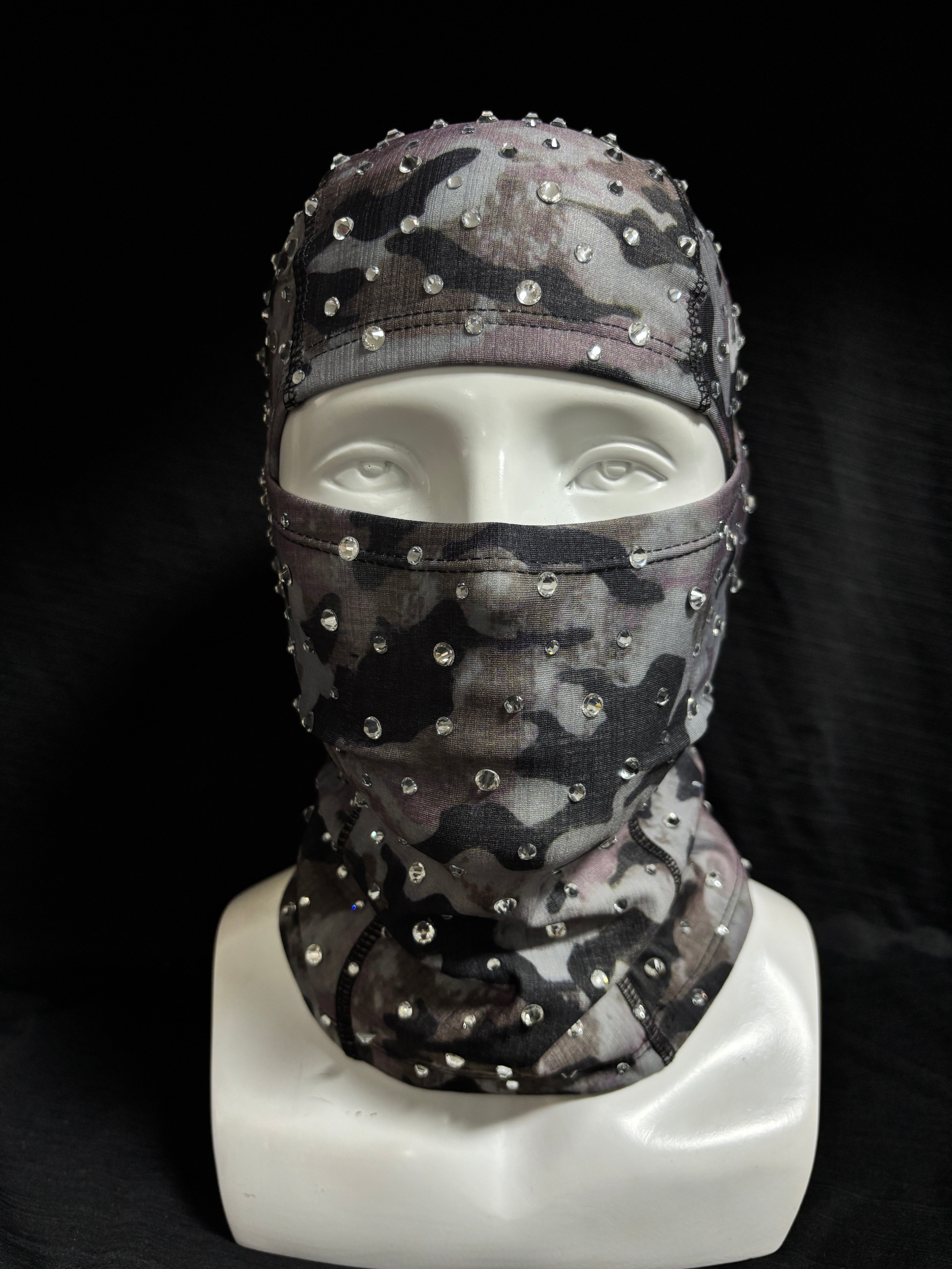 Gray camouflage pure hand-stitched diamond head cover