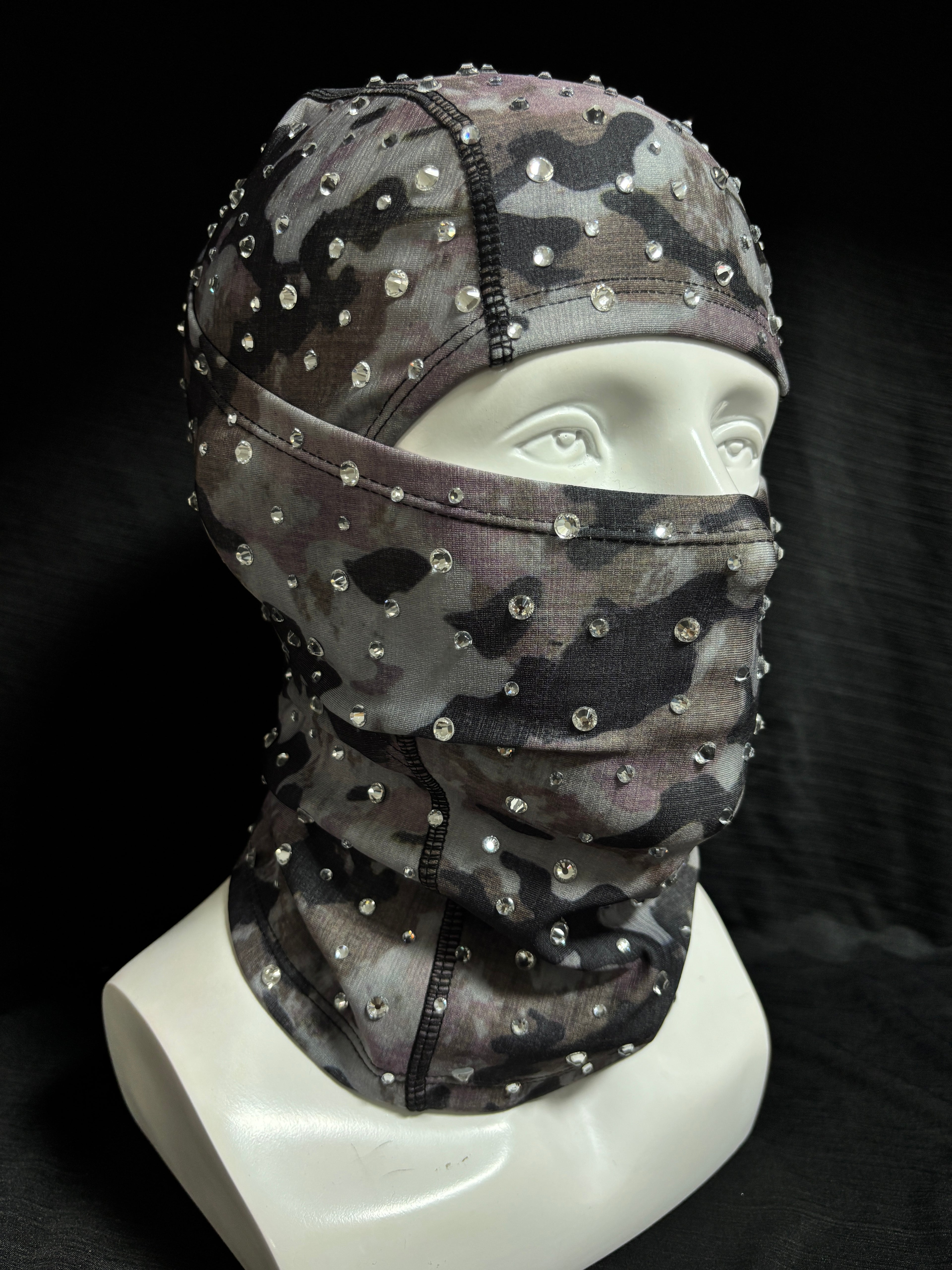 Gray camouflage pure hand-stitched diamond head cover