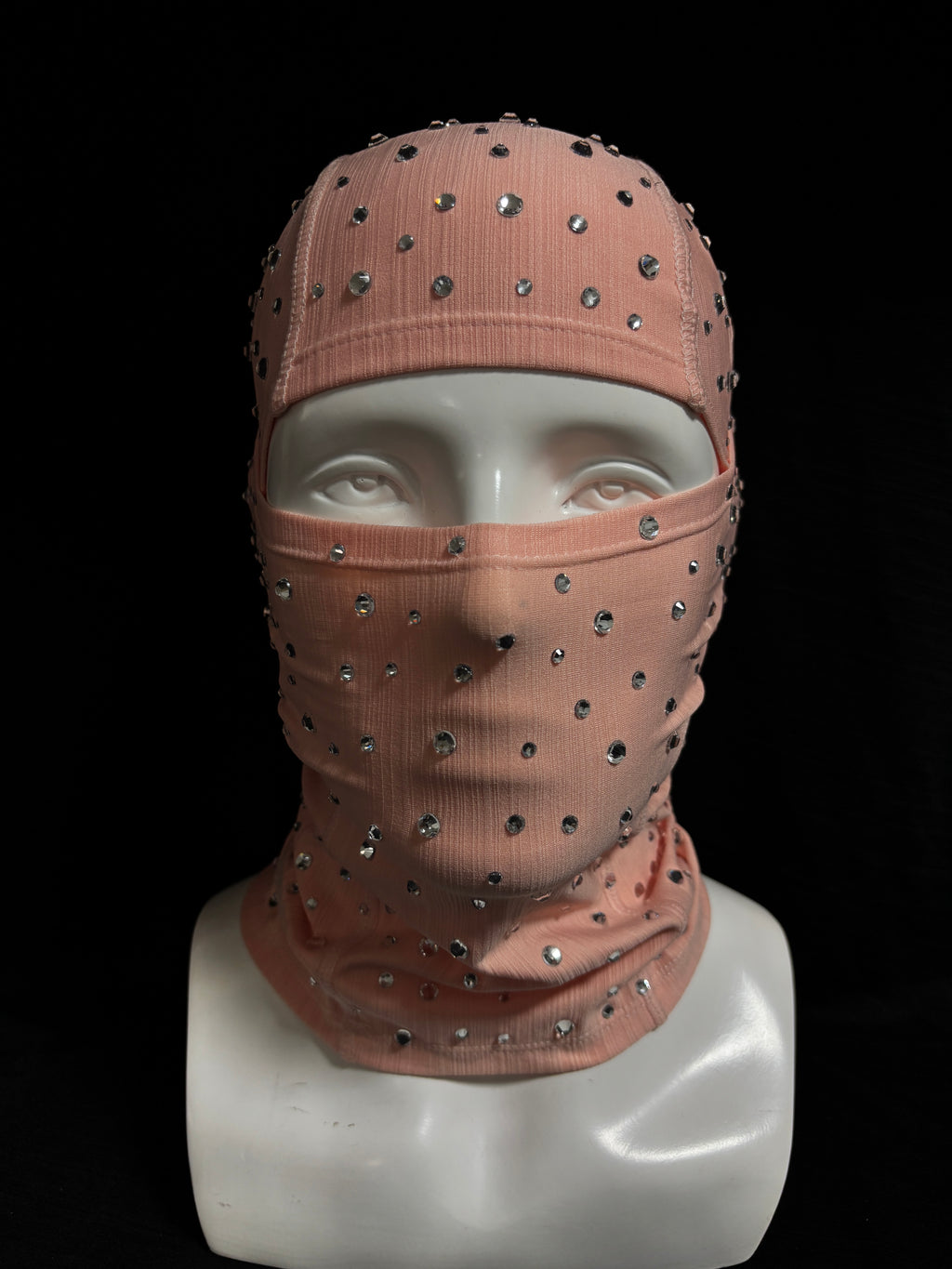Pink handcrafted rhinestone head cover