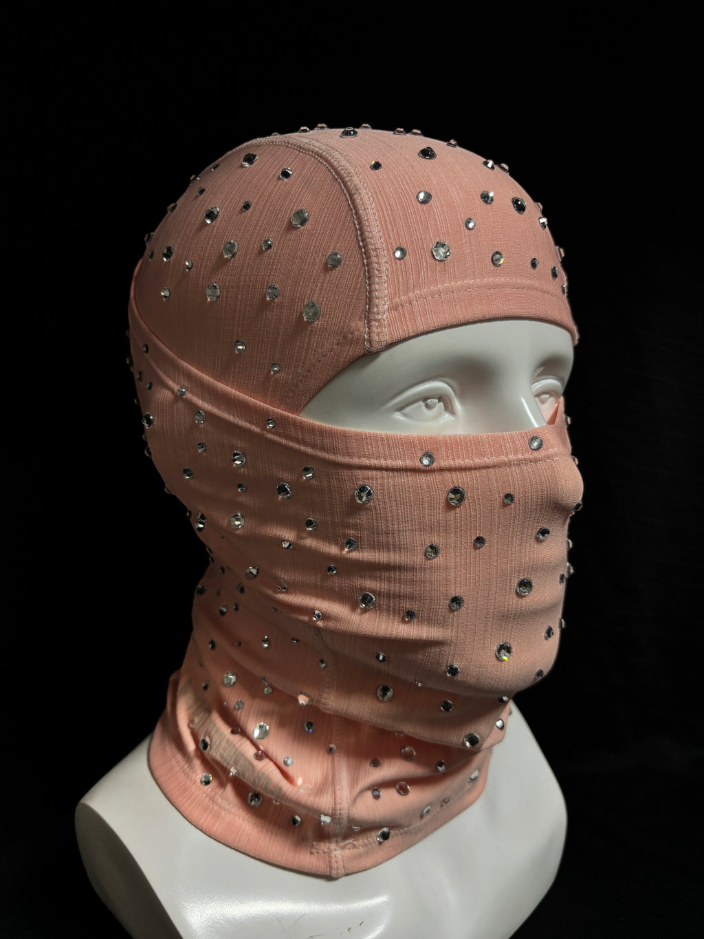 Pink handcrafted rhinestone head cover