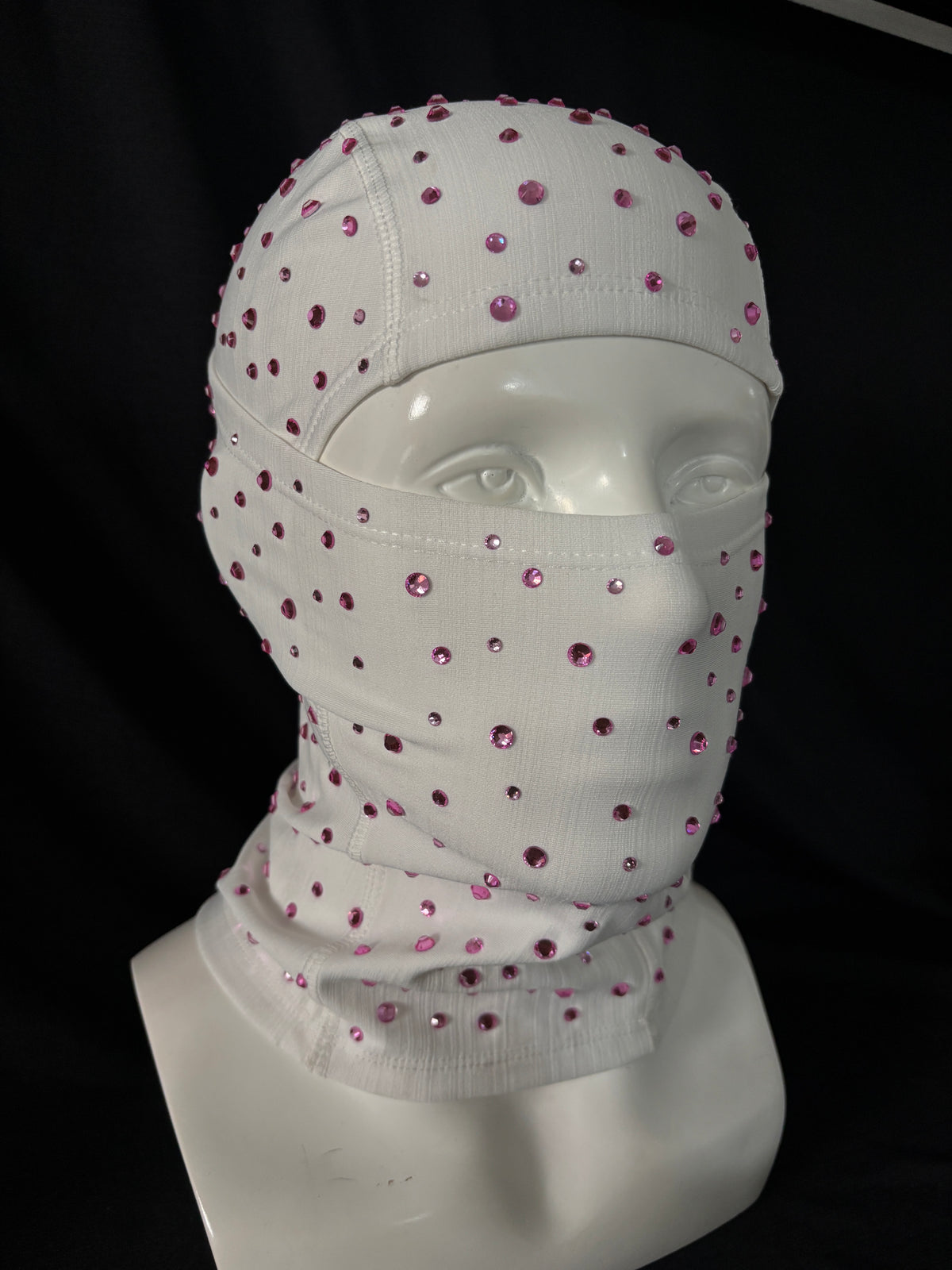 Hand-stitched rhinestone Barraclava cap