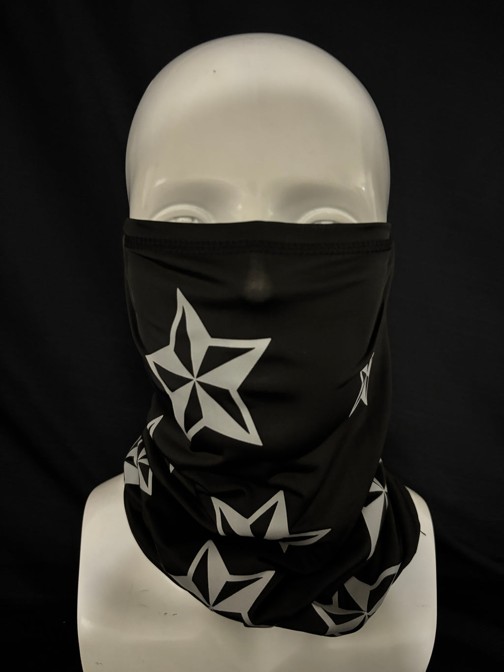 Silk-embroidered reflective print magic headscarf