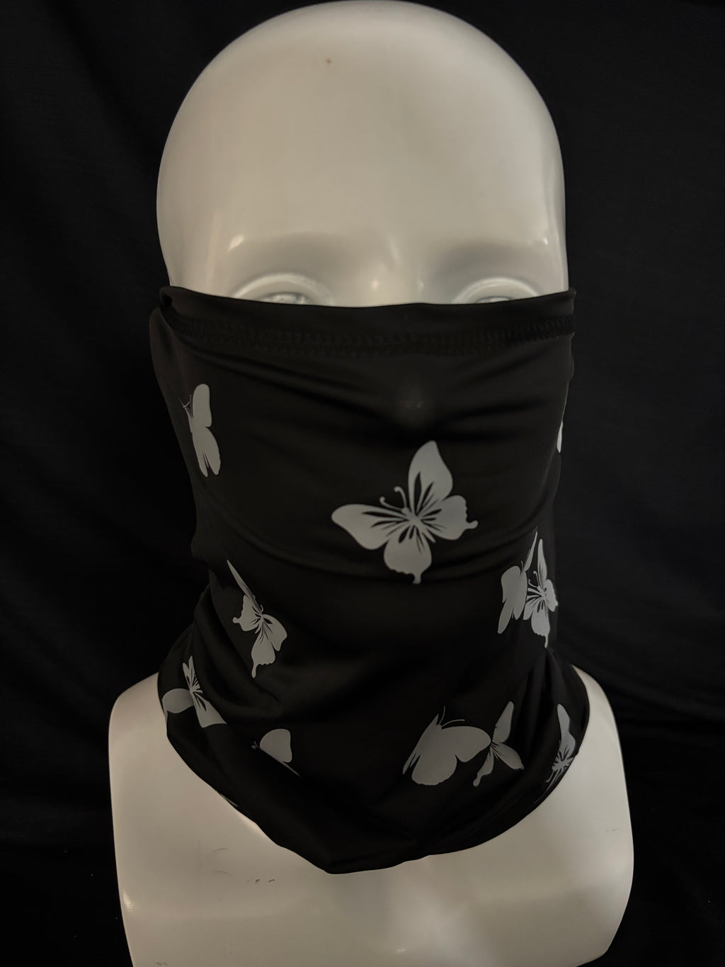 Silk-embroidered reflective print magic headscarf