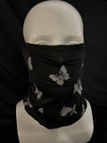 Silk-embroidered reflective print magic headscarf