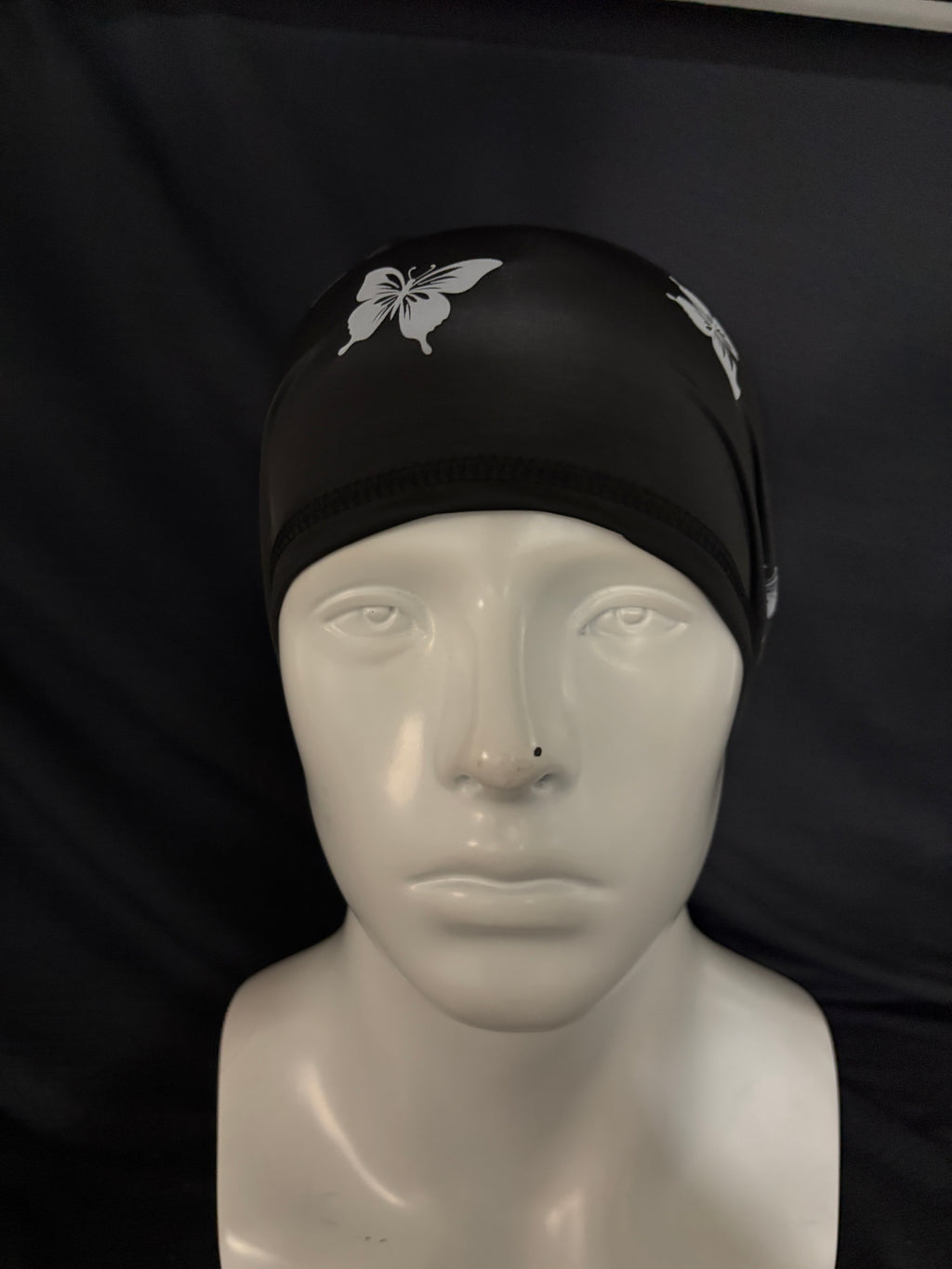 Silk-embroidered reflective print magic headscarf